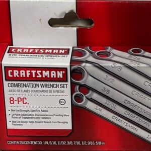 Craftsman 8-Piece Standard Inch 12 Point Combination Wrench Set LIFETIME